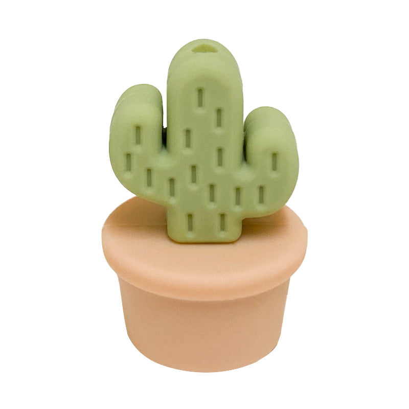 Wholesale of 10PCS Mini Cactus Silicone Beads
